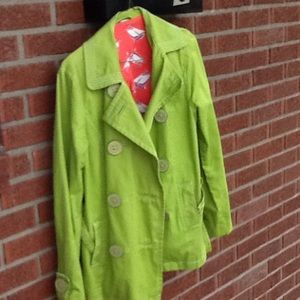 green cotton  Boden coat US 8 boat lining